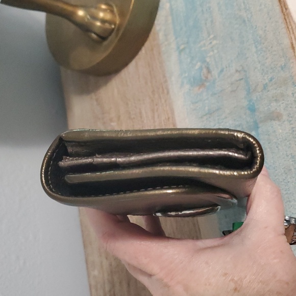 Brighton Silver Wallet with Grey Metallic Finish tri-fold, full size - Picture 4 of 8